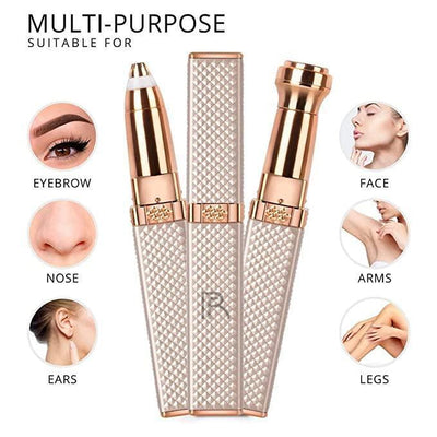 Flawless 2 In 1 Electric Eyebrow Trimmer Makeup Painless Eye Brow Epilator Mini Shaver - Vibe Pk