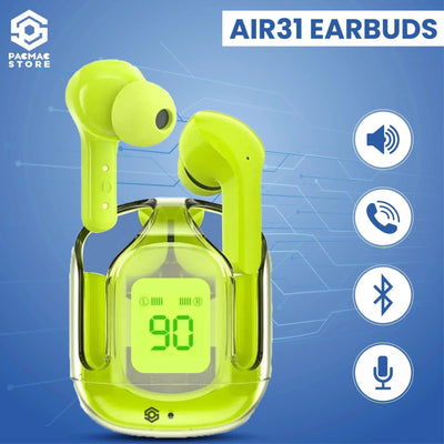 Air 31 Earbuds Wireless Crystal Transparent Body ( Random Color ) - Vibe Pk