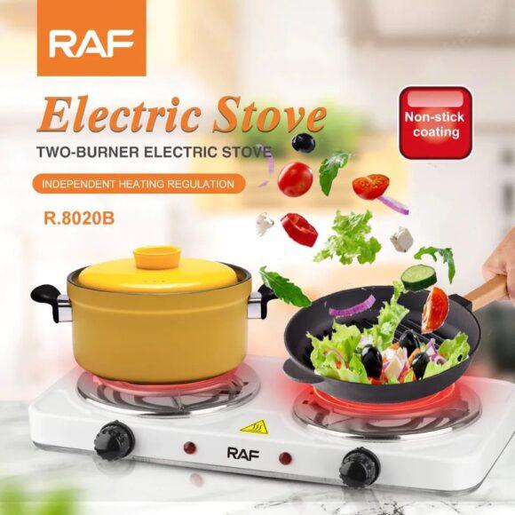 RAF Electric Stove Double Burner Cooker (CHULA) Hot Plate Multifunctional Home Heater 2000 Watts - Vibe Pk