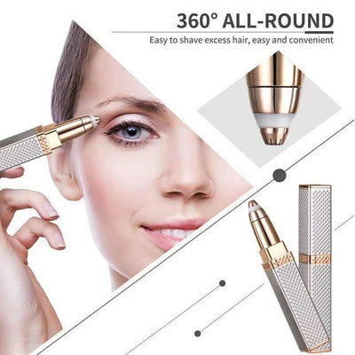 Flawless 2 In 1 Electric Eyebrow Trimmer Makeup Painless Eye Brow Epilator Mini Shaver - Vibe Pk